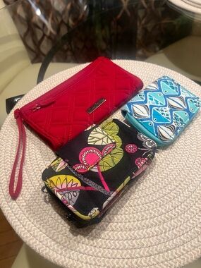 Lot - Three Colorful Vera Bradley Wallet Bundle